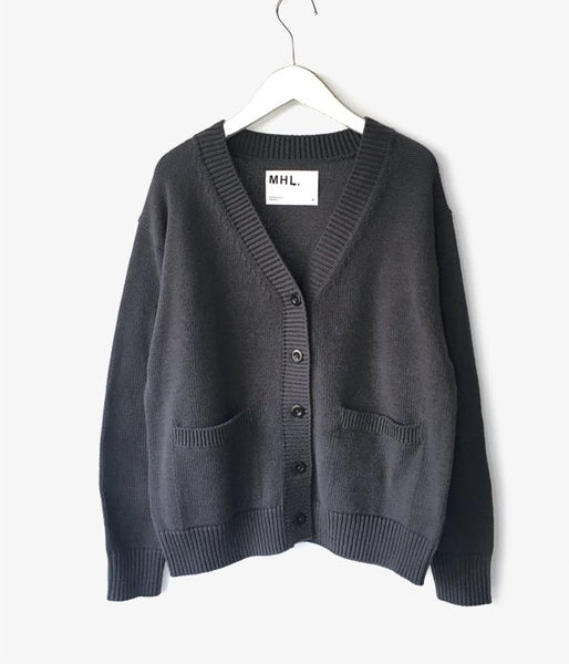 MHL./ROUGH COTTON CARDIGAN WOMENS(GRAY)