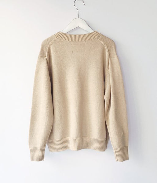 MHL./ROUGH COTTON CARDIGAN (BEIGE)