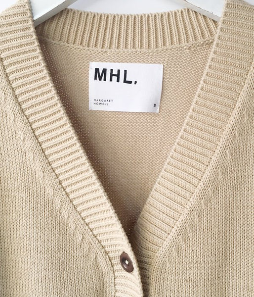MHL./ROUGH COTTON CARDIGAN (BEIGE)