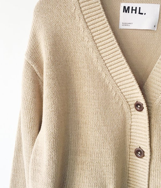 MHL./ROUGH COTTON CARDIGAN (BEIGE)