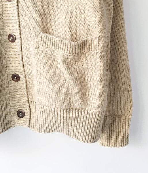 MHL./ROUGH COTTON CARDIGAN (BEIGE)