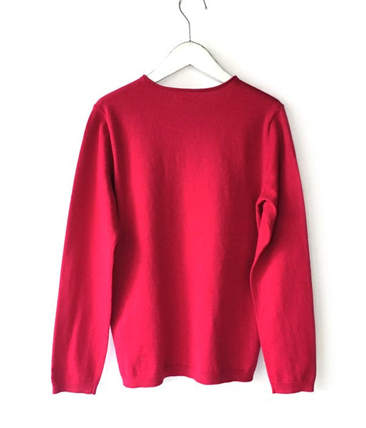 HOLLYWOOD RANCH MARKET/SPRING COTTON CASHMERE WASHABLE CN SWEATER WM (WINE)