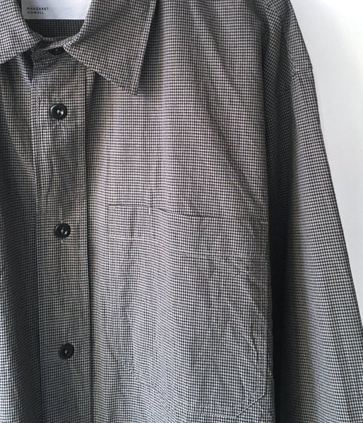 MHL./TINY GINGHAM COTTON SHIRT (NAVY)
