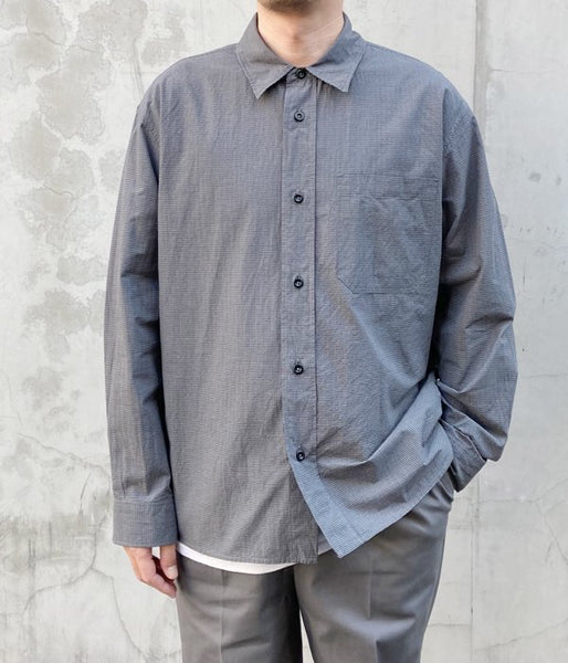 MHL./TINY GINGHAM COTTON SHIRT (NAVY)