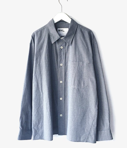 MHL./TINY GINGHAM COTTON SHIRT (BLUE)