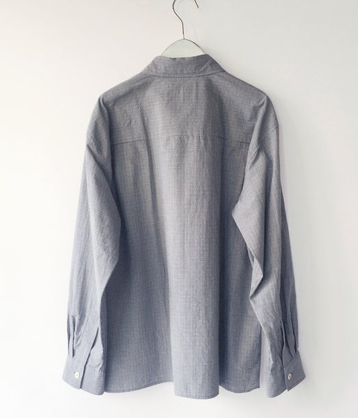 MHL./TINY GINGHAM COTTON SHIRT (BLUE)
