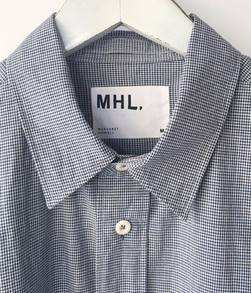 MHL./TINY GINGHAM COTTON SHIRT (BLUE)
