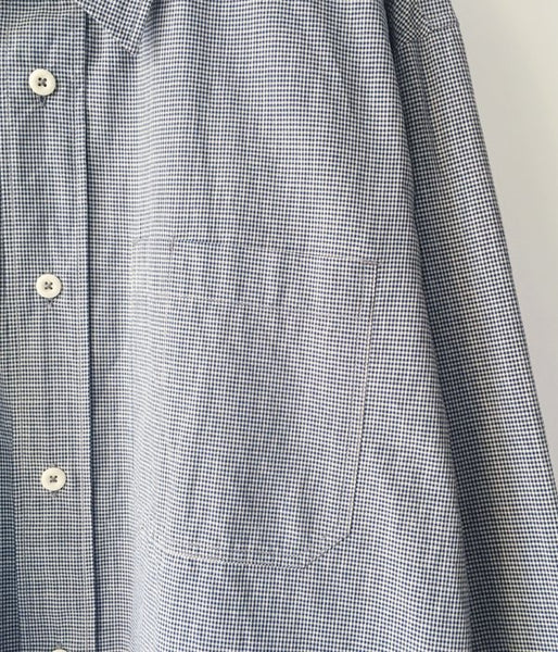 MHL./TINY GINGHAM COTTON SHIRT (BLUE)