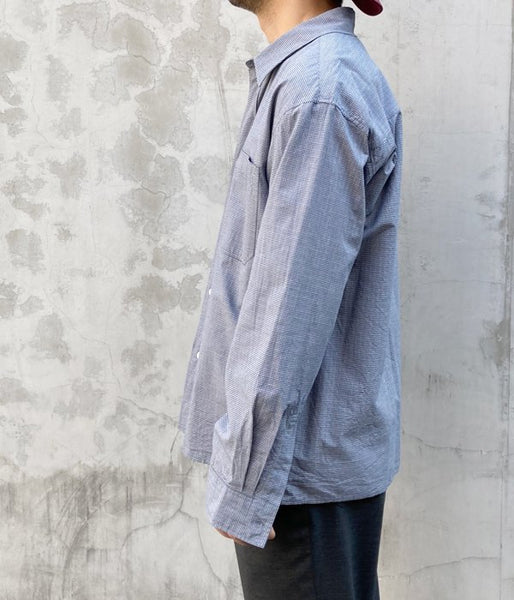 MHL./TINY GINGHAM COTTON SHIRT (BLUE)