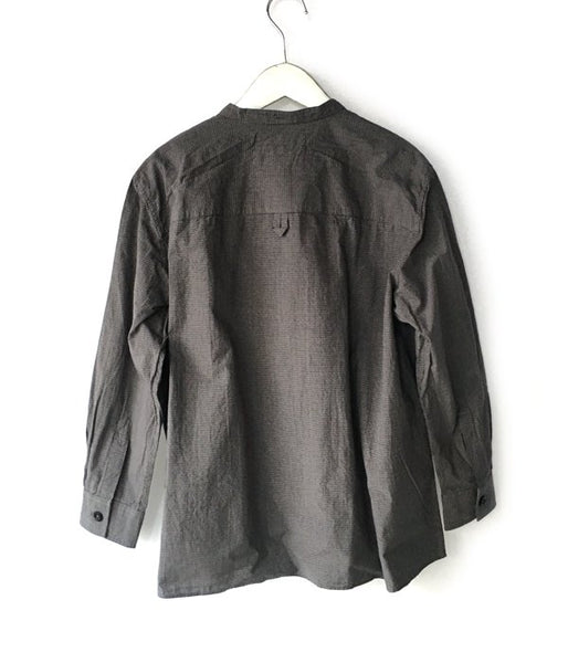 MHL./TINY GINGHAM COTTON P/O SHIRT WOMENS (NAVY)