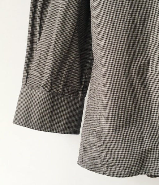 MHL./TINY GINGHAM COTTON P/O SHIRT WOMENS (NAVY)