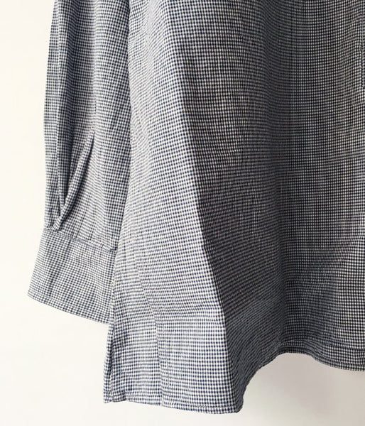 MHL./TINY GINGHAM COTTON P/O SHIRT WOMENS (BLUE)