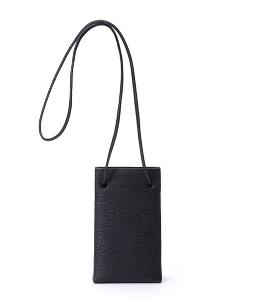 Aeta/PEBBLE GRAIN LEATHER SHOULDER TOTE XS(BLACK)