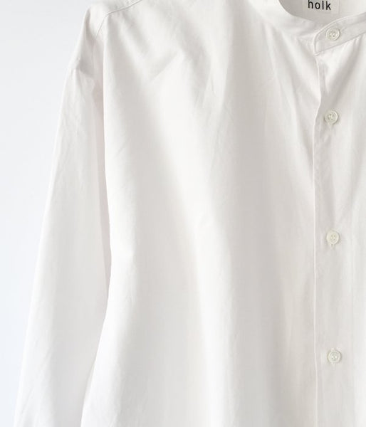 holk/STAND COLLAR SHIRT (WHITE)