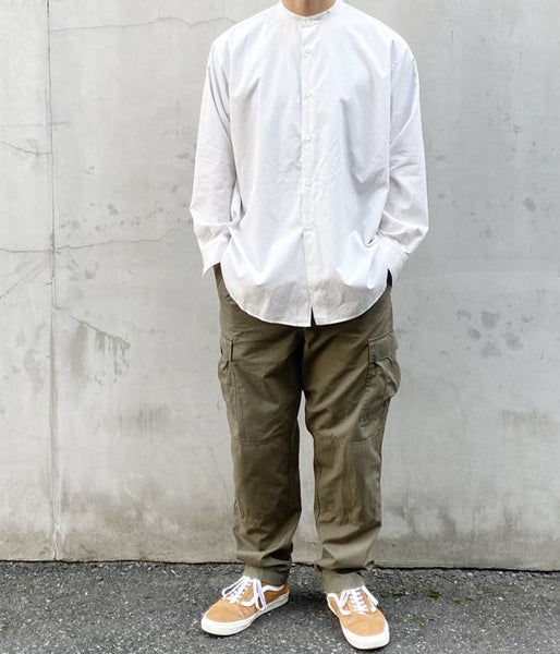 holk/STAND COLLAR SHIRT (WHITE)