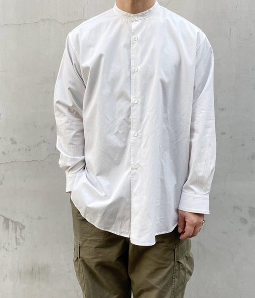 holk/STAND COLLAR SHIRT (WHITE)