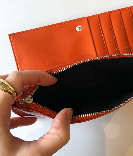 MM6 MAISON MARGIELA/INSIDEOUT LOGO LONG WALLET(ORANGE)