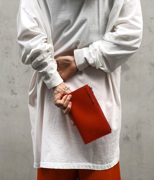 MM6 MAISON MARGIELA/INSIDEOUT LOGO LONG WALLET(ORANGE)