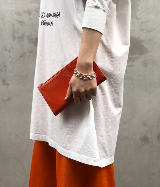 MM6 MAISON MARGIELA/INSIDEOUT LOGO LONG WALLET(ORANGE)