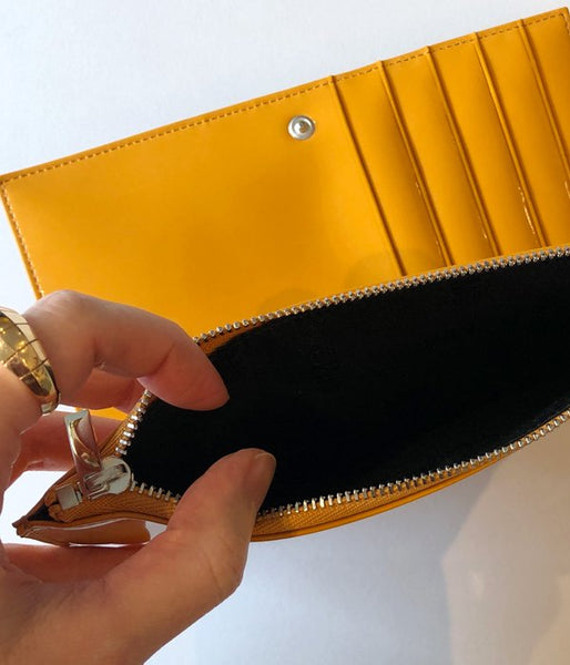 MM6 MAISON MARGIELA/INSIDEOUT LOGO LONG WALLET(YELLOW)