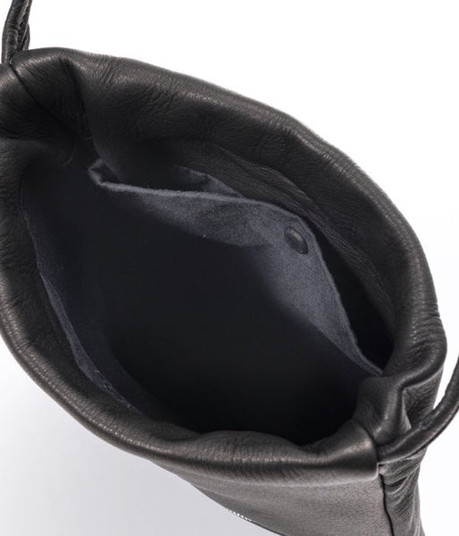 Aeta/DEER LEATHER SHOULDER M with ZIPPER(BLACK)