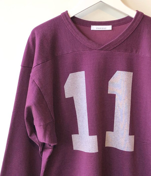PHEENY/FOOTBALL L/S TEE(GRAPE)