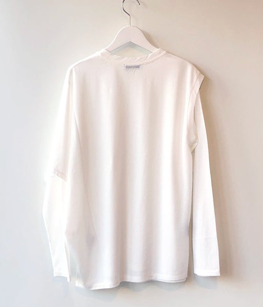 PHEENY/COTTON NYLON SEER LAYERED TEE(WHITE)