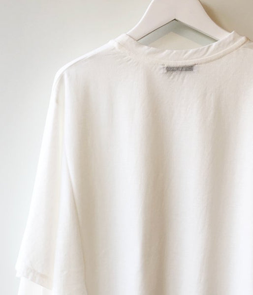 PHEENY/COTTON NYLON SEER LAYERED TEE(WHITE)