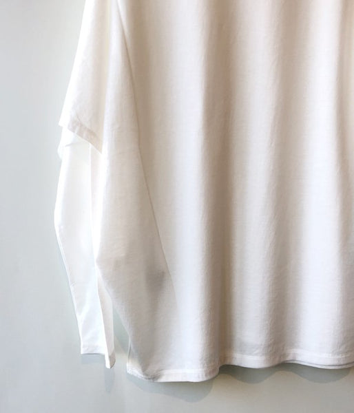 PHEENY/COTTON NYLON SEER LAYERED TEE(WHITE)
