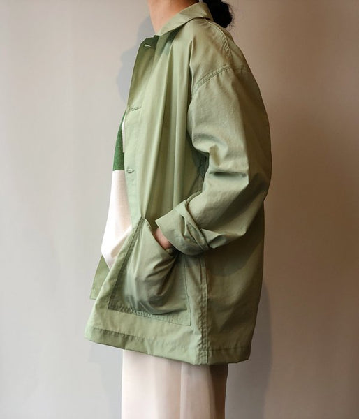 PHEENY/NYLON COTTON GROSGRAIN COVERALL JACKET(GREEN)
