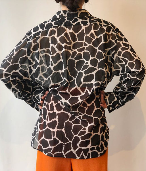 WRYHT/ONE-PIECE COLLAR BLOUSE(GIRAFFE/BLACK)