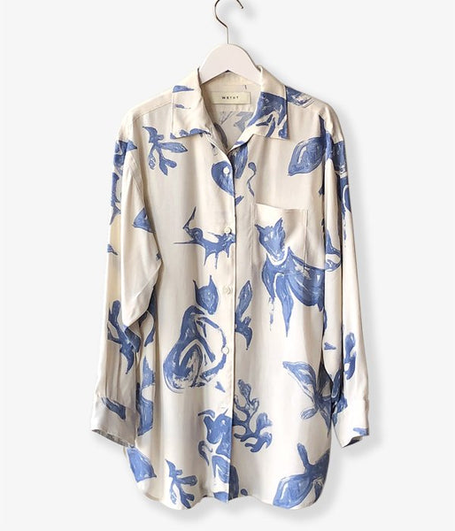 WRYHT/ONE-PIECE COLLAR BLOUSE(DRAWING/NATURAL)