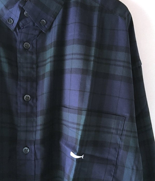 DESCENDANT/HYANNIS B.D LS SHIRT FULL SIZE (NAVY)