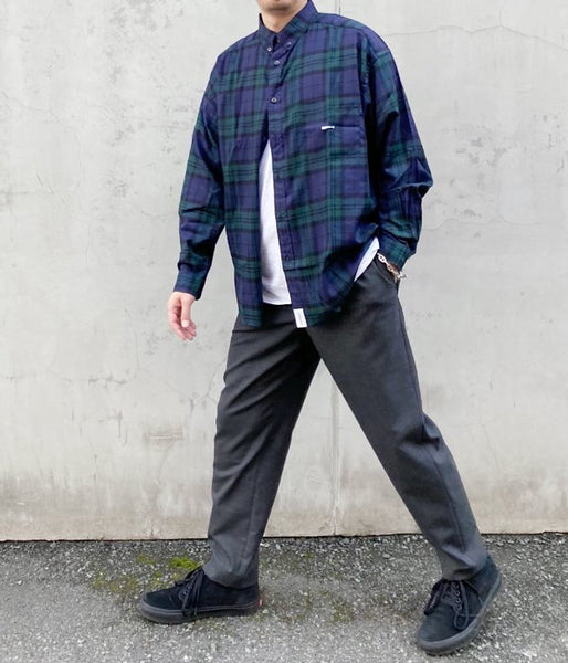 DESCENDANT/HYANNIS B.D LS SHIRT FULL SIZE (NAVY)