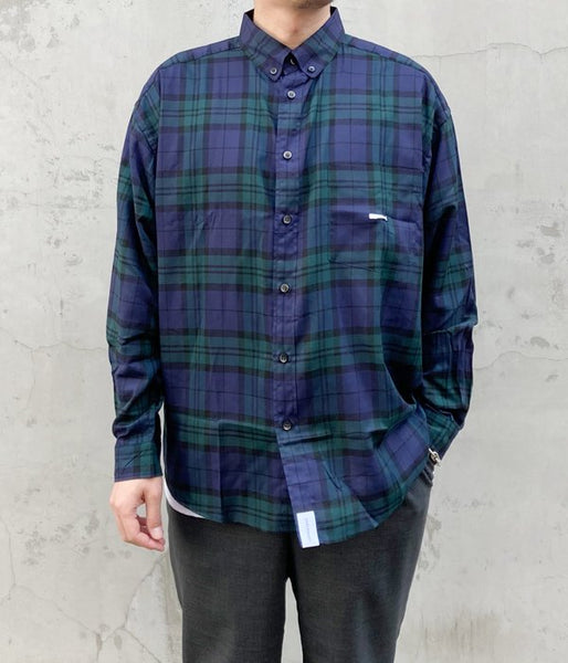 DESCENDANT/HYANNIS B.D LS SHIRT FULL SIZE (NAVY)