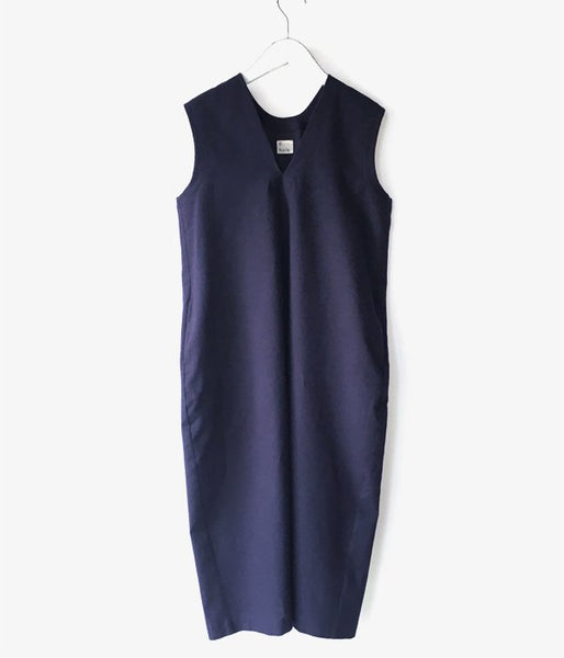 holk/NO SLEEVE DRESS (INKBLUE)