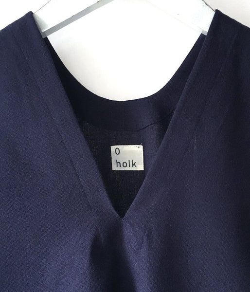 holk/NO SLEEVE DRESS (INKBLUE)