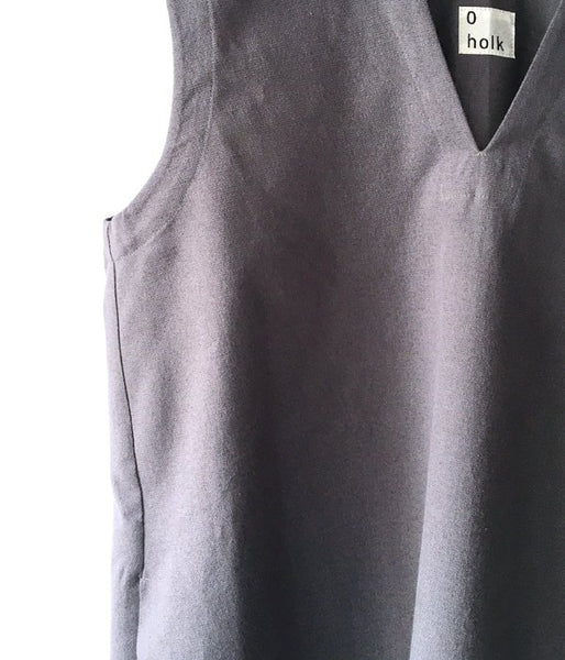 holk/NO SLEEVE DRESS (STONE)