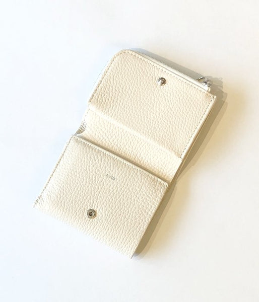 Aeta/PEBBLE GRAIN LEATHER WALLET TypeA (IVORY)(2)