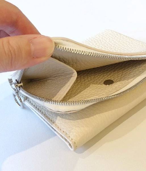 Aeta/PEBBLE GRAIN LEATHER WALLET TypeA (IVORY)(2)