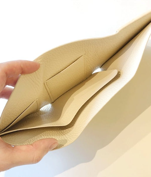 Aeta/PEBBLE GRAIN LEATHER WALLET TypeA (IVORY)(2)
