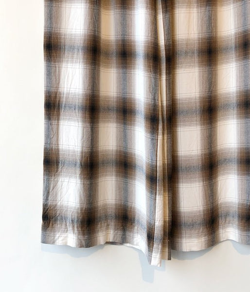 PHEENY/RAYON OMBRE CHECK 2TUCK SLACKS(BROWN)(1)