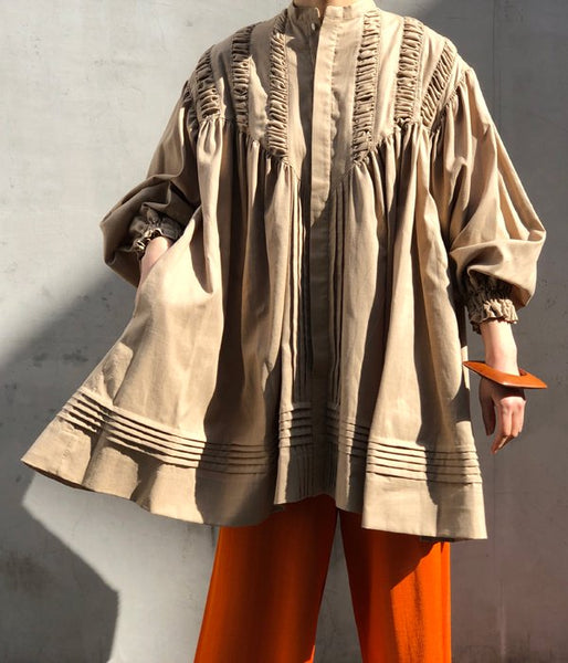 WRYHT/PLEATED NIGHT TOPS(DUNE/size1)