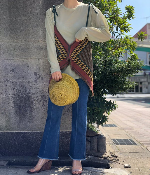 TAN/FRUITS JQ HALTER TOPS(RED TONE)