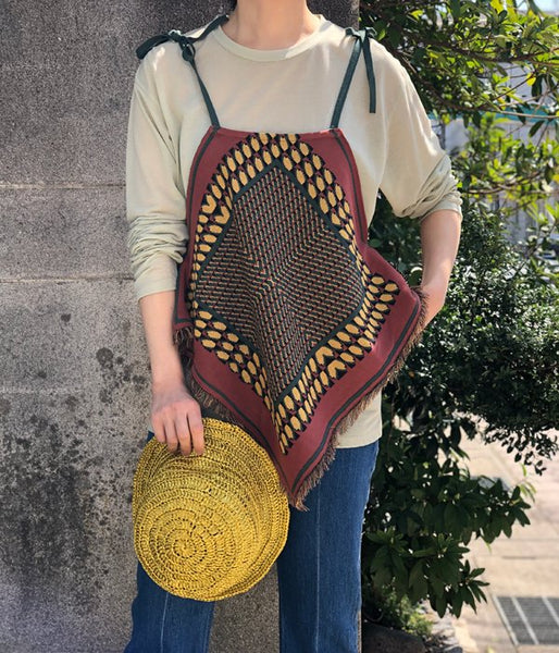 TAN/FRUITS JQ HALTER TOPS(RED TONE)