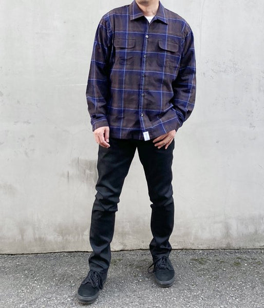 DESCENDANT/MILPITAS CHECK LS SHIRT (NAVY)