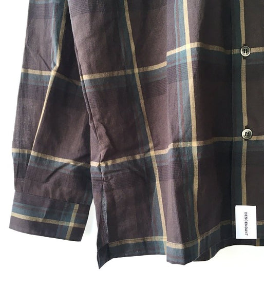 DESCENDANT/MILPITAS CHECK LS SHIRT (GREEN)