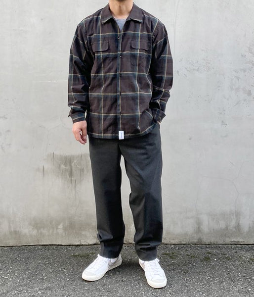 DESCENDANT/MILPITAS CHECK LS SHIRT (GREEN)