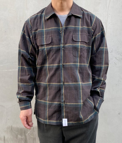 DESCENDANT/MILPITAS CHECK LS SHIRT (GREEN)