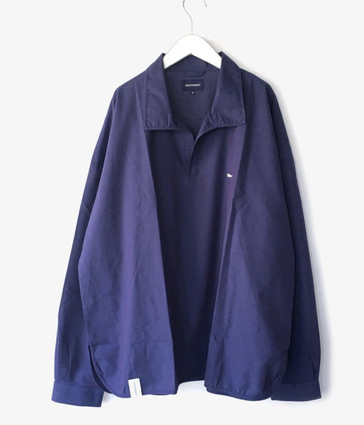 DESCENDANT/SALOON  PULLOVER LS SHIRT (NAVY)